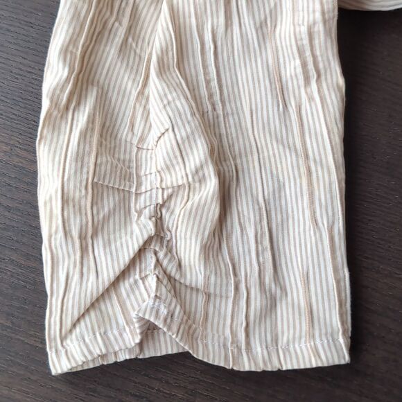 Le Chateau Striped Beige and Cream Pintick Shirt Size S - Picture 6 of 10